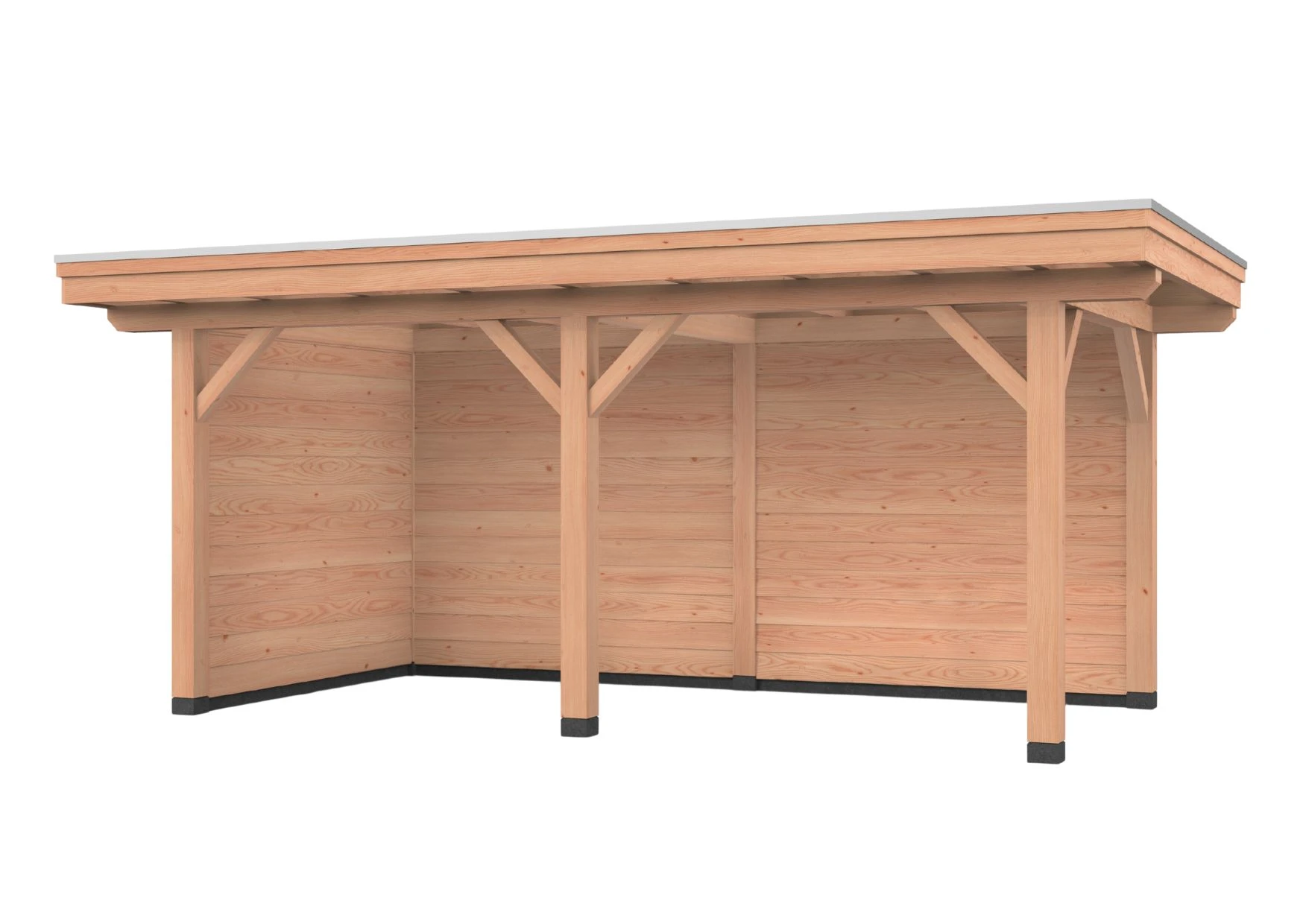 Douglas overkapping, 600 x 300, met achterwand en zijwand, Westwood Vrijbuiter - Afbeelding 1